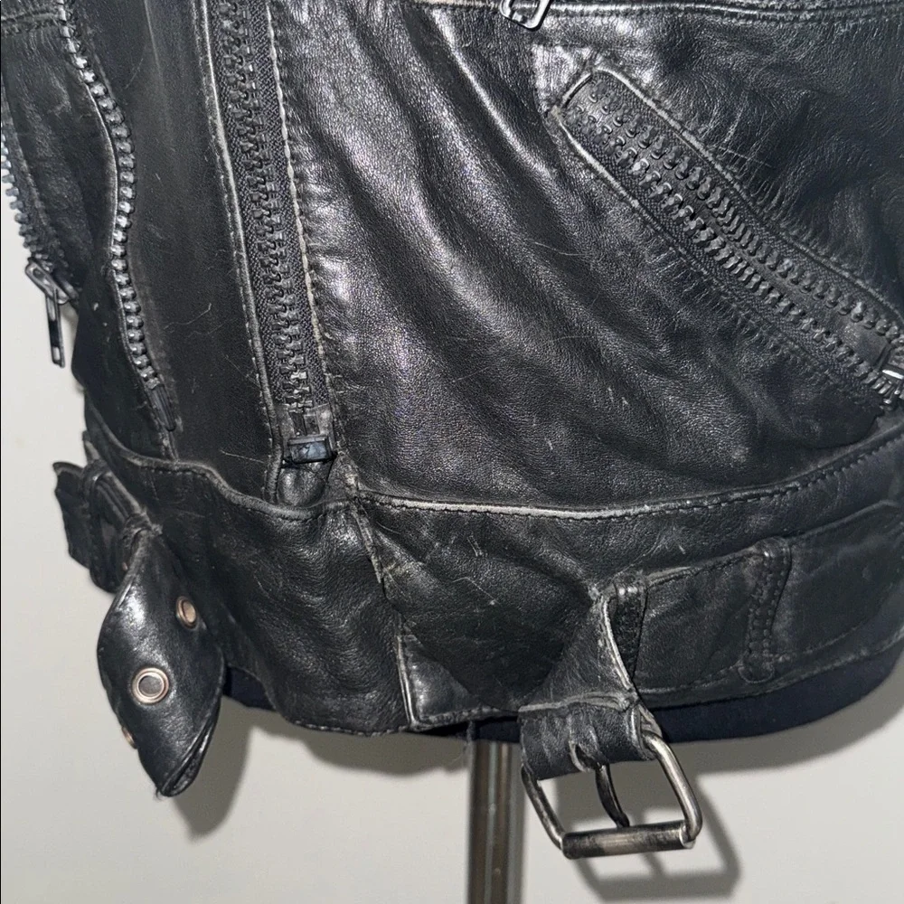 Vintage Hein Gericke for Harley Davidson black leather motorcycle jacket SZ 40R - Picture 4 of 10